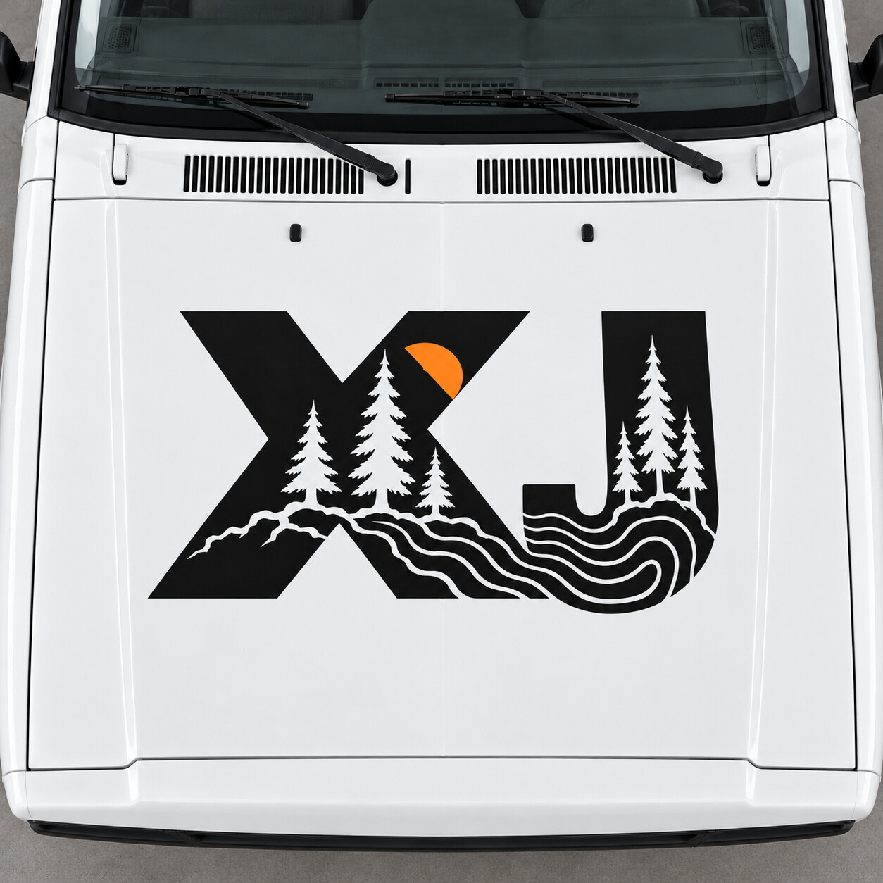 Adesivo in Vinile Lettera Forest XJ Sport per Cofano Jeep Cherokee 1999