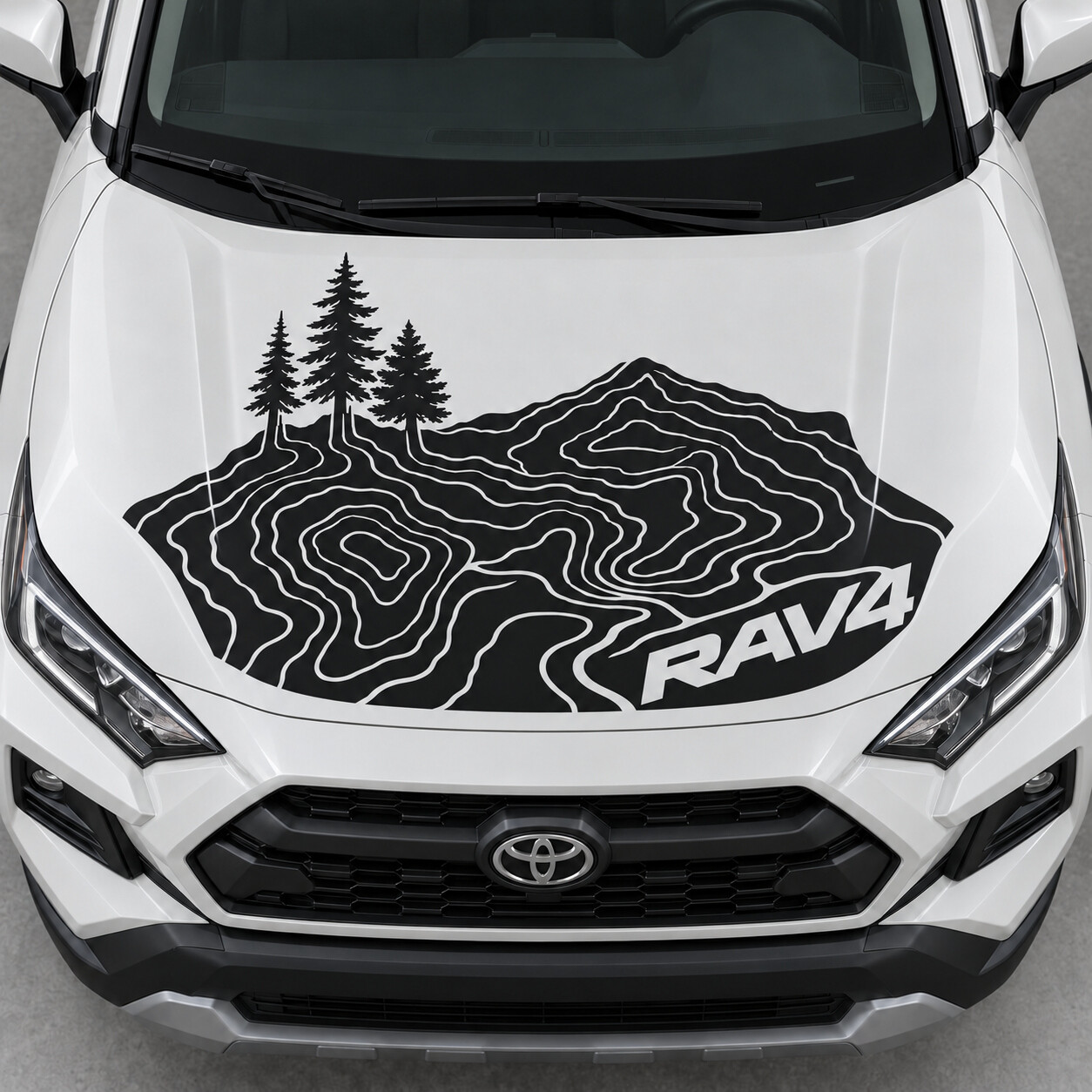 Adesivo in vinile Forest Relief Adventure Hood per Toyota RAV4 2019
