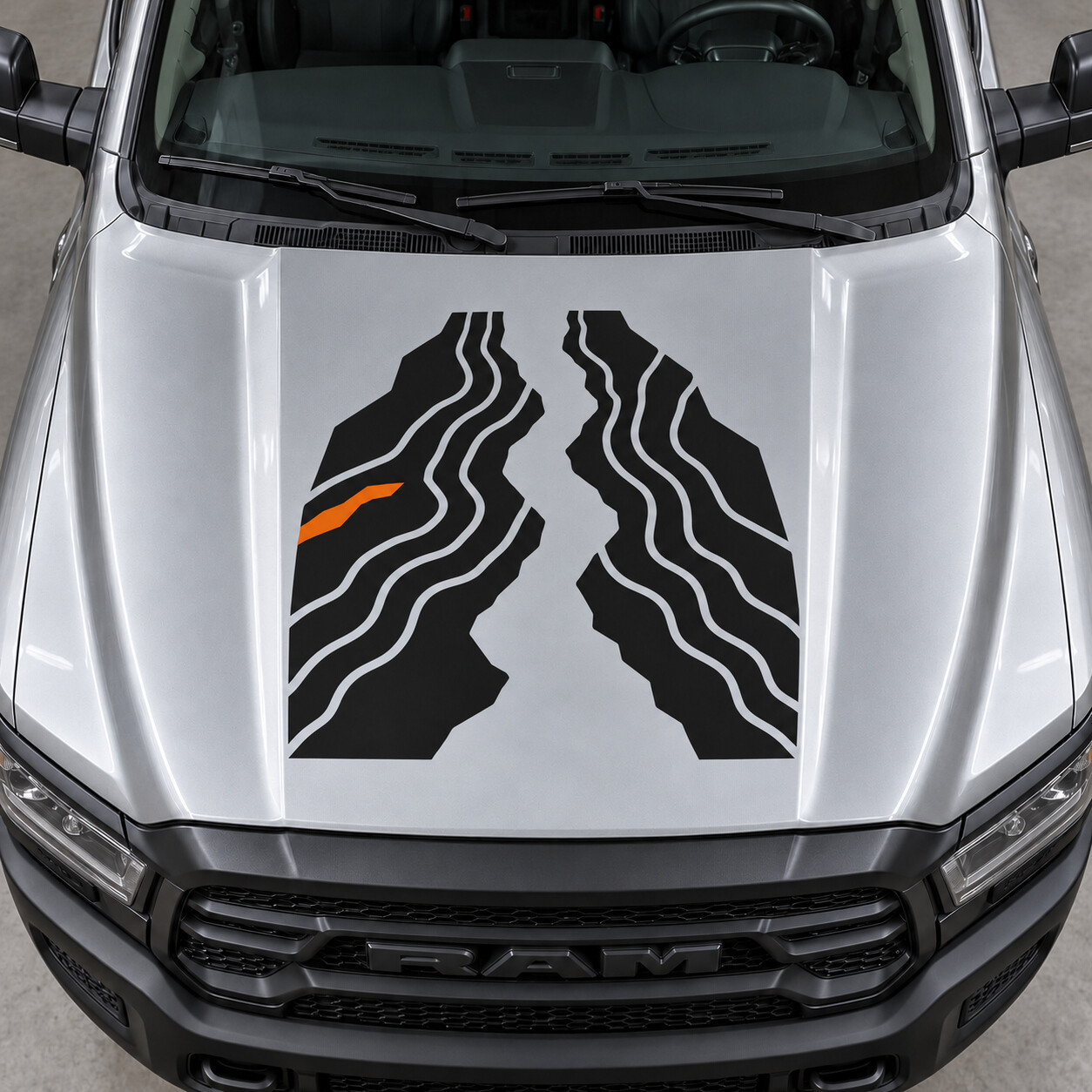 Adesivo in Vinile per Cofano Faultline per Ram 2500 Power Wagon Cabina Crew DJ 2019–2024