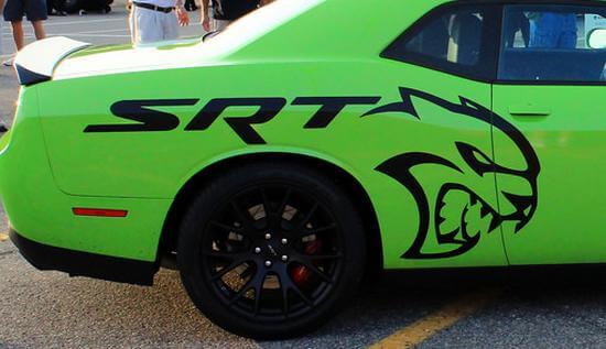 Set di Adesivi Laterali in Vinile Stile SRT Hellcat per Dodge Challenger