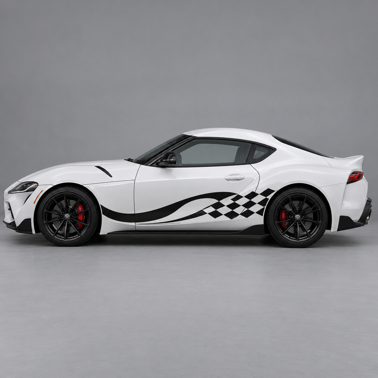 Adesivo in vinile a strisce a scacchi per avvolgimento laterale per Toyota GR Supra 3.0 Premium A90 2020–2026
