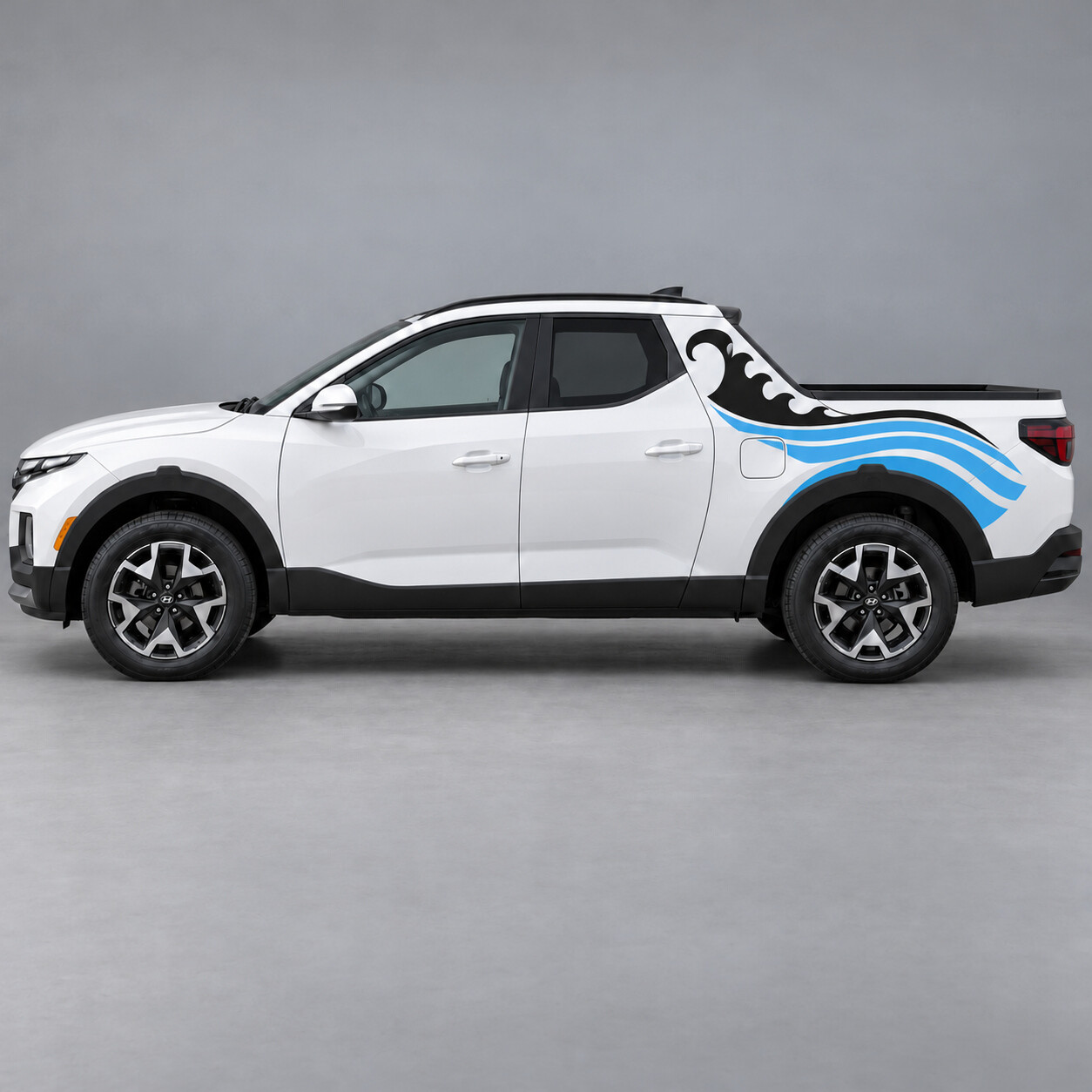 Adesivo in Vinile con Strisce Onde Coastal Breaker per Bordo Letto e Montante per Hyundai Santa Cruz SEL NXT 2022–2024
