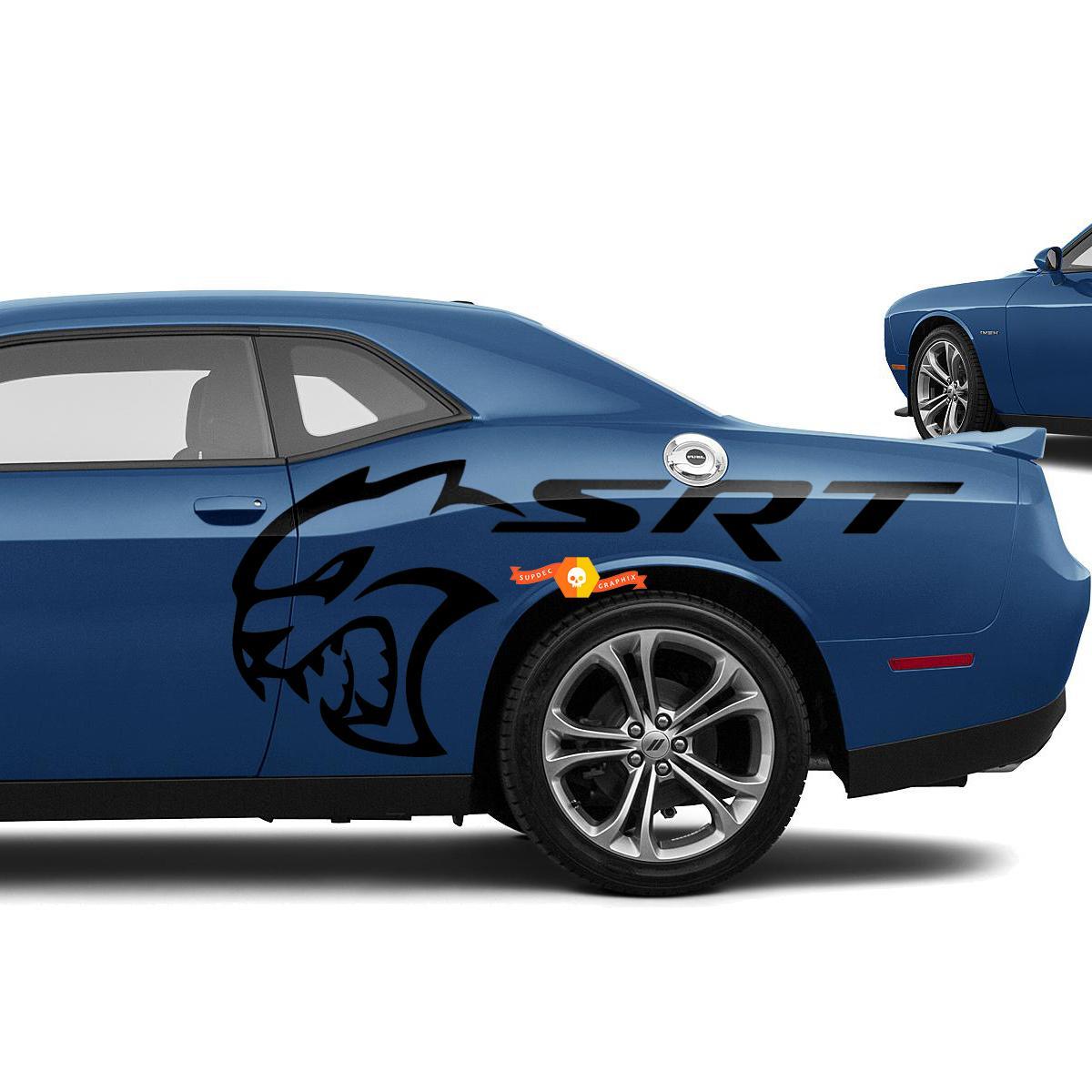 Decalcomanie SRT Hellcat per adesivi in ​​vinile laterali Dodge Challenger