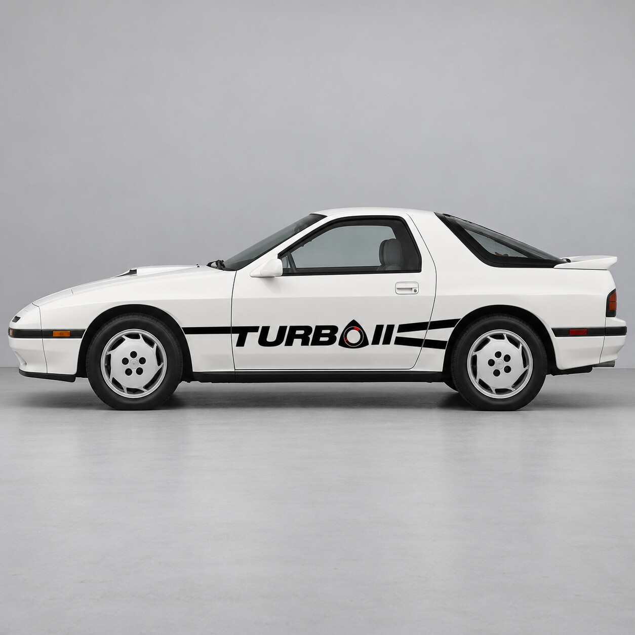 Strisce Adesive Laterali a Nastro Turbo Rotativo per Mazda RX-7 Turbo II FC Serie 4 Coupé 2 Posti 1987