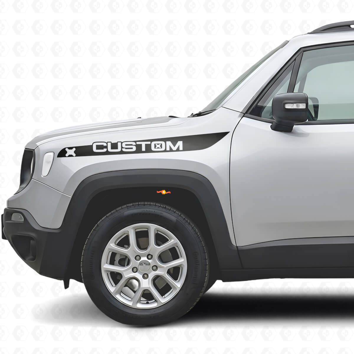 Kit Adesivi in Vinile per Strisce Parafango Anteriore Personalizzate per Jeep Renegade