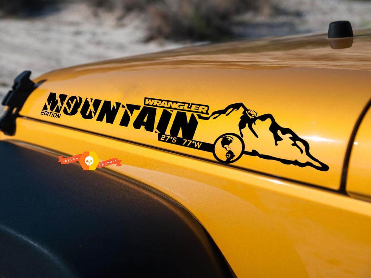 Kit di adesivi in vinile per cofano Mountain Edition per Jeep Wrangler JK JKU