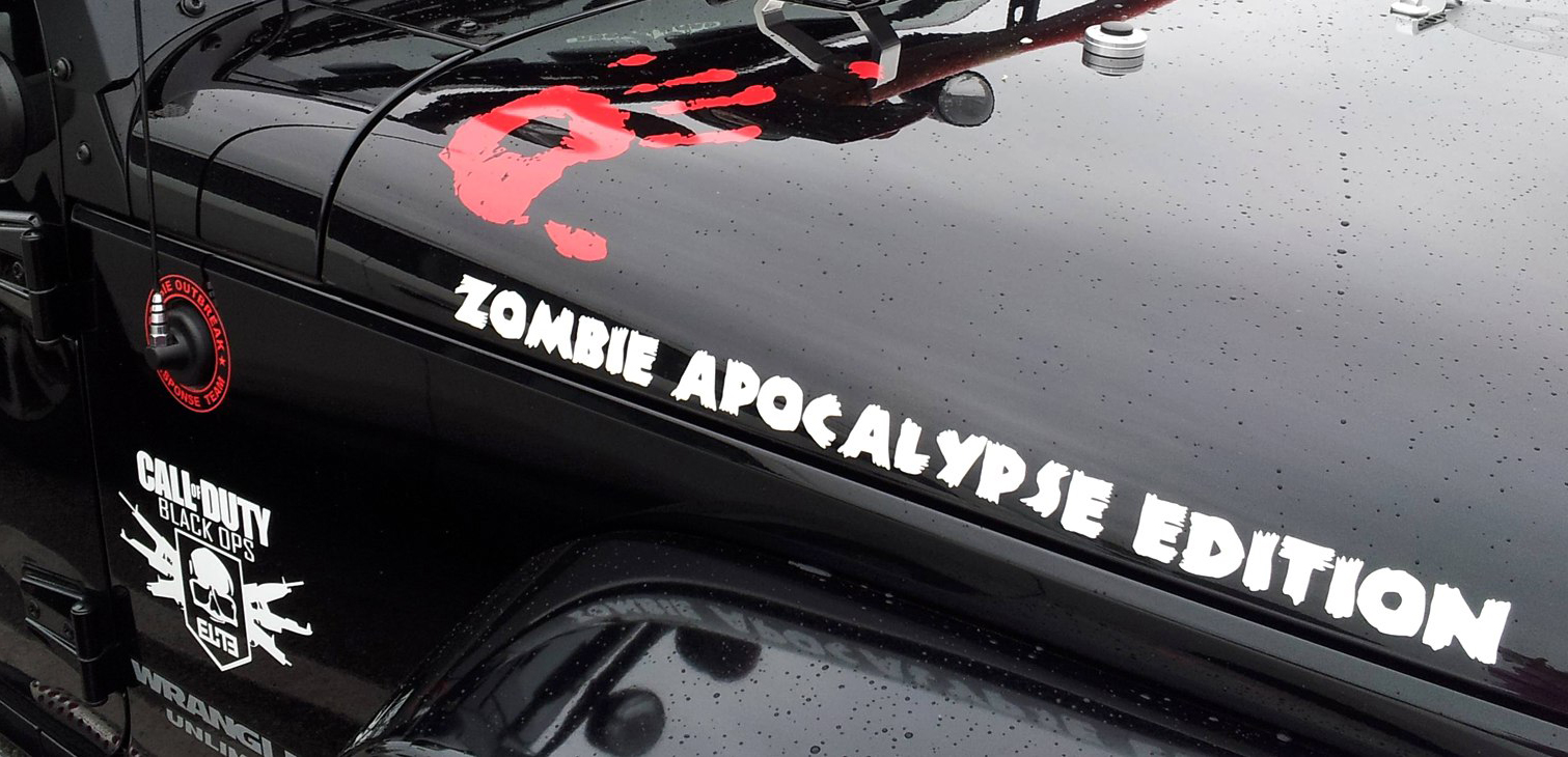 2 Zombie Apocalypse Edition Call of Duty Ops Black Ops Wrangler Rubicon Zombie Hand Decals Kit Jeep Kit