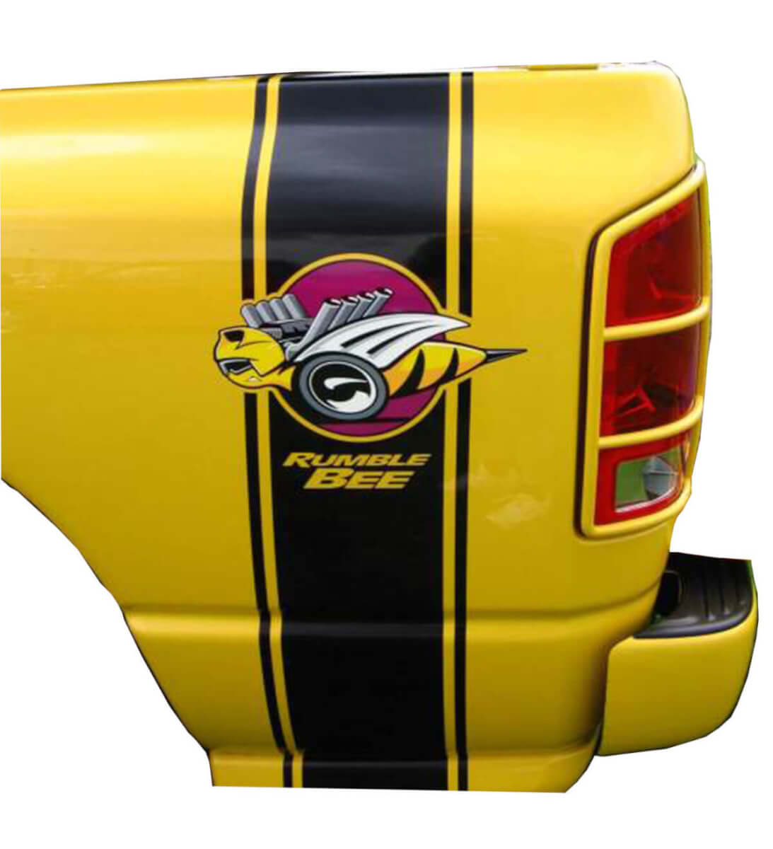 SOLO LATO GUIDA Decalcomanie per adesivi per camion Rumble Bee Dodge RAM + Api bonus gratuite
