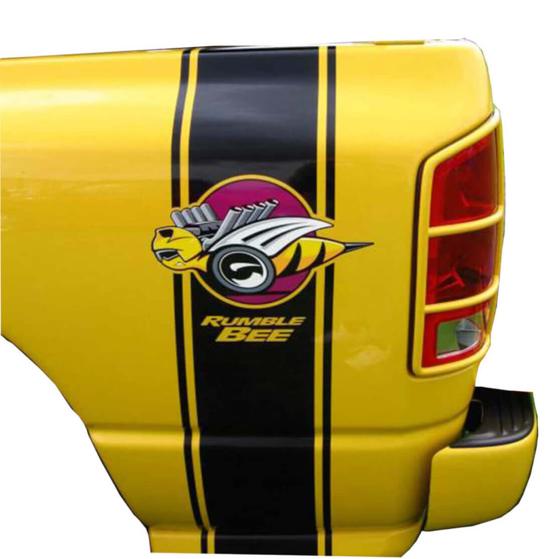 SOLO LATO GUIDA Decalcomanie per adesivi per camion Rumble Bee Dodge RAM + Api bonus gratuite
