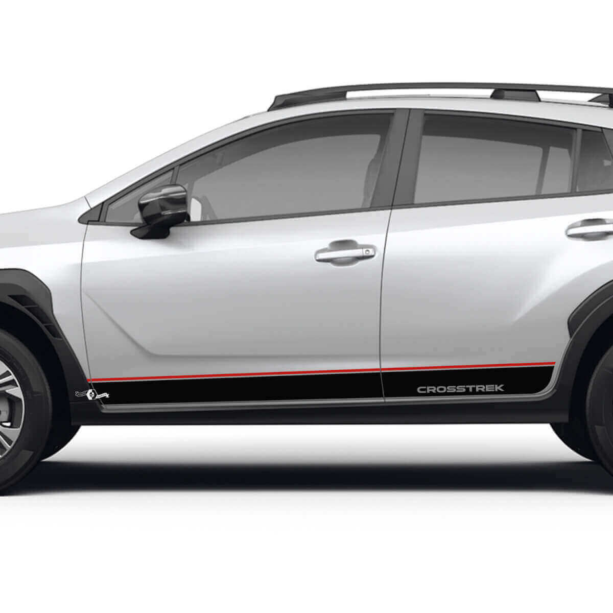Strisce per portiere laterali e pannelli sottoporta per Suba Crosstrek Adesivi in vinile Grafiche 2 colori
