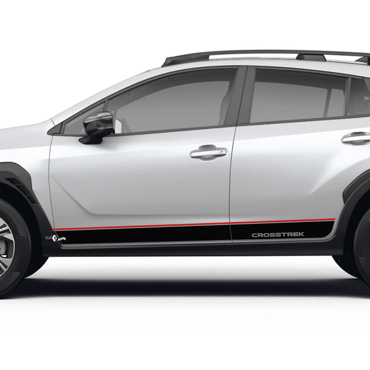 Pannello a bilanciere Stripes a strisce laterali per Suba Crosstrek Decals Vinil Decals Graphics 2 Colori
