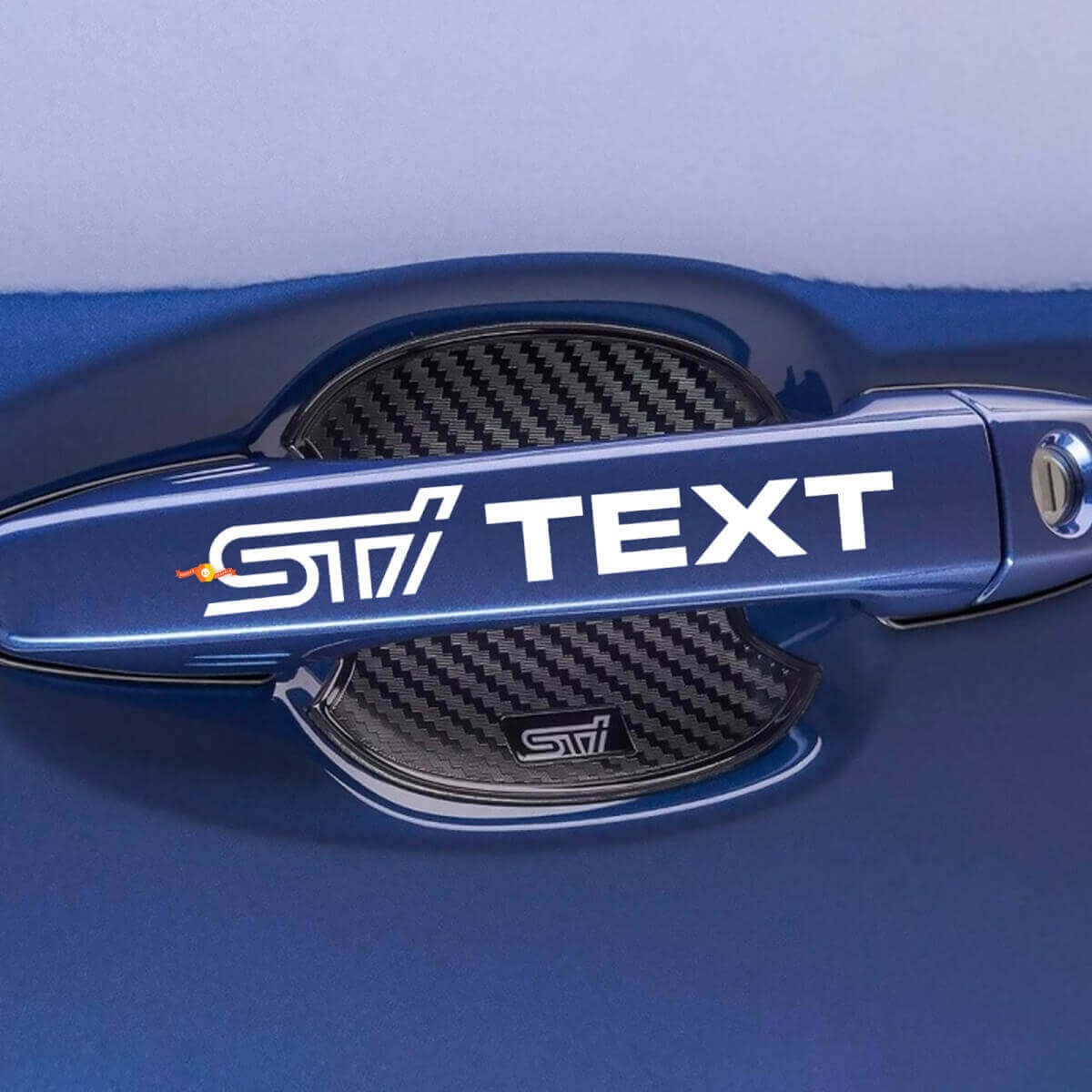 Set di Adesivi in Vinile Personalizzati per Maniglia Porta Stile STI per Subaru
