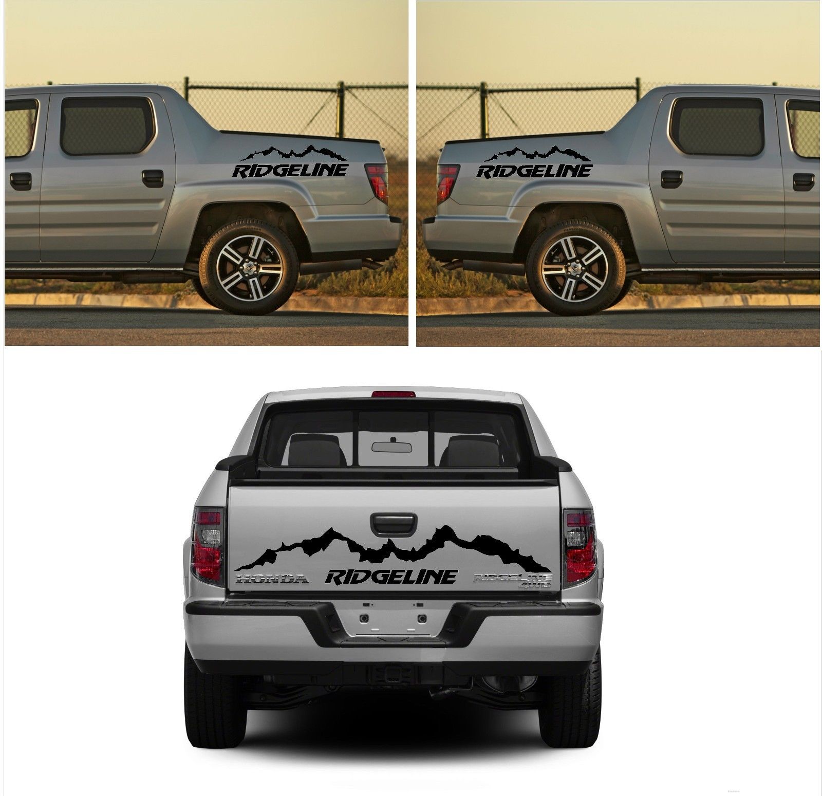 Adesivo in vinile stile montagna Ridgeline per il portellone laterale Honda Ridgeline