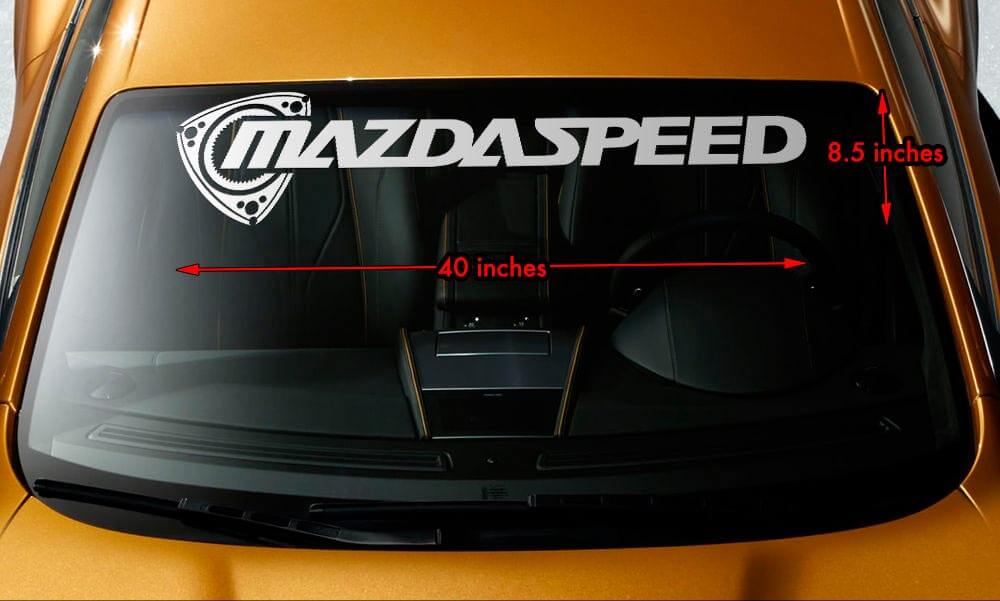 Adesivo in Vinile con Banner Mazdaspeed Rotary per Parabrezza Mazda RX-7 RX-8