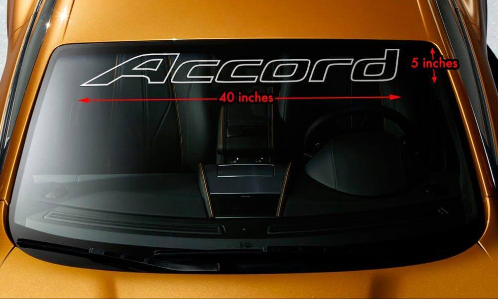Adesivo Vinile Banner Parabrezza Contorno Accord per Honda Accord
