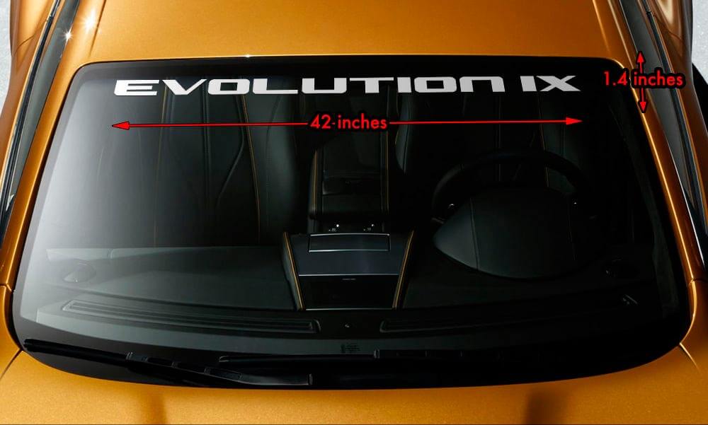 MITSUBISHI EVOLUTION IX 9 EVO WRC Parabrezza Banner Vinyl Decal Sticker 42x1.4