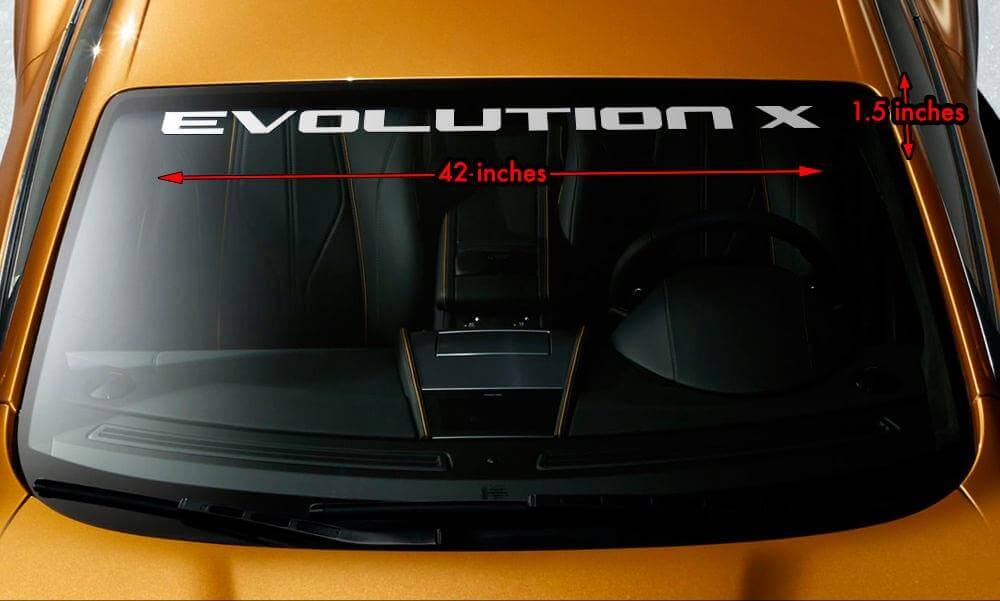 Adesivo in vinile banner per parabrezza Evolution X per Mitsubishi Evo X