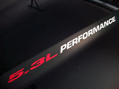 Adesivi decalcomanie emblema cofano PERFORMANCE 5.3L (coppia) 2 per Chevy Silverado GMC Sierra