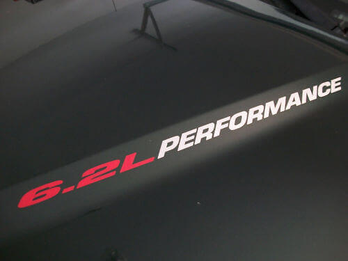 Adesivi in vinile per cofano performance 6.2L per Chevrolet Camaro SS LS3 2010-2012