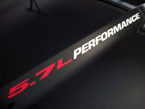 Adesivi in Vinile per Cofano Performance 5.7L per Camion e Muscle Car