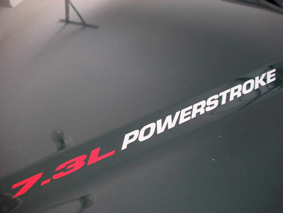 Nuovo adesivo stile emblema POWERSTROKE da 7,3 litri Ford F250 F350 Turbo Diesel
