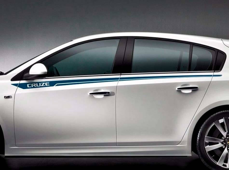 Set di adesivi in vinile per strisce laterali porte per Chevrolet Cruze