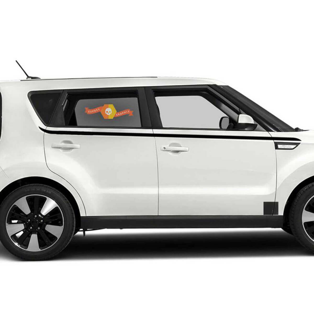 Decalcomanie per adesivi grafici a strisce sul pannello oscillante laterale per Kia Soul 2008-2020
