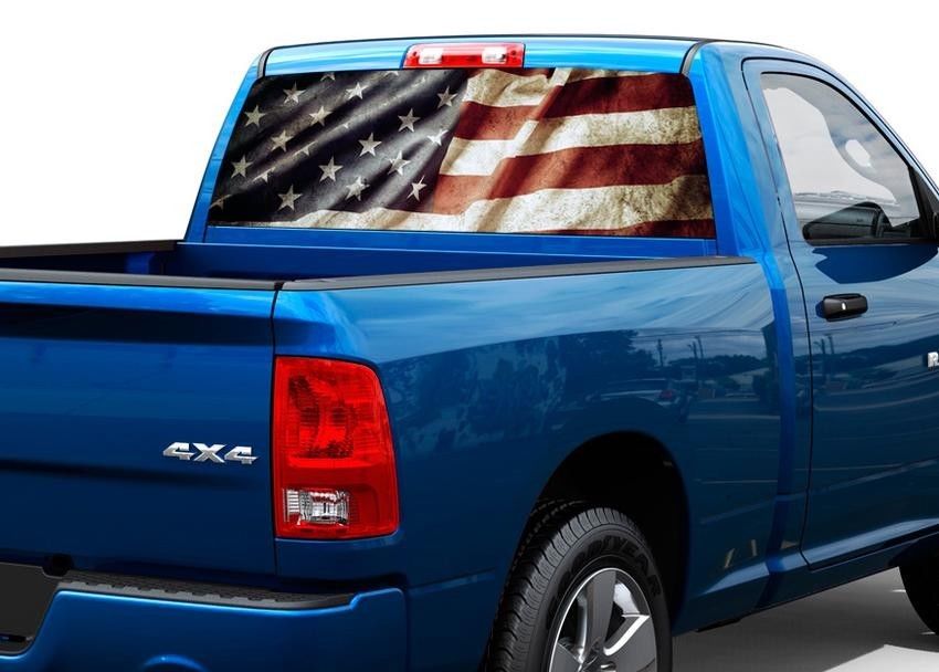 Bandiera americana patriottica vintage lunotto adesivo decalcomania pick-up camion SUV auto