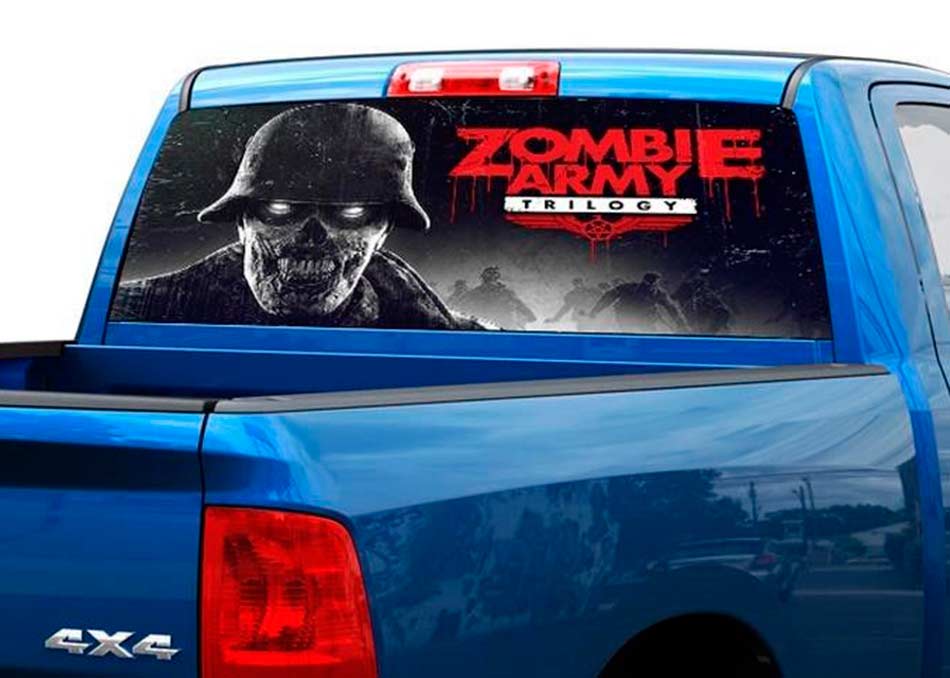 Adesivo per decalcomania del finestrino posteriore dell'esercito di zombi Pick-up Truck SUV Car