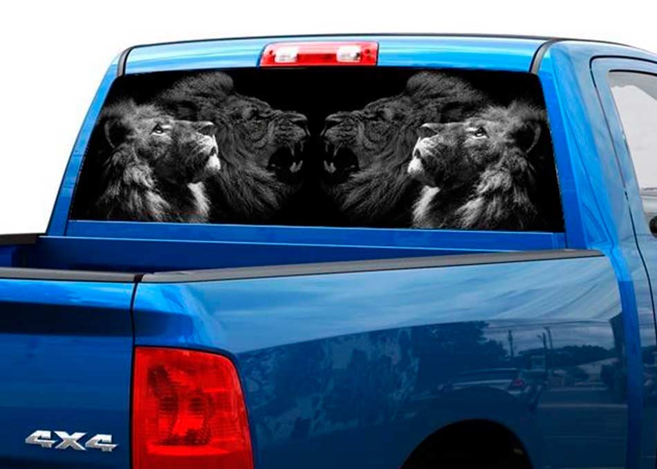 Lion Calm e Gnarling posteriore Decal Decal Adesivo Pick-up Truck SUV Car