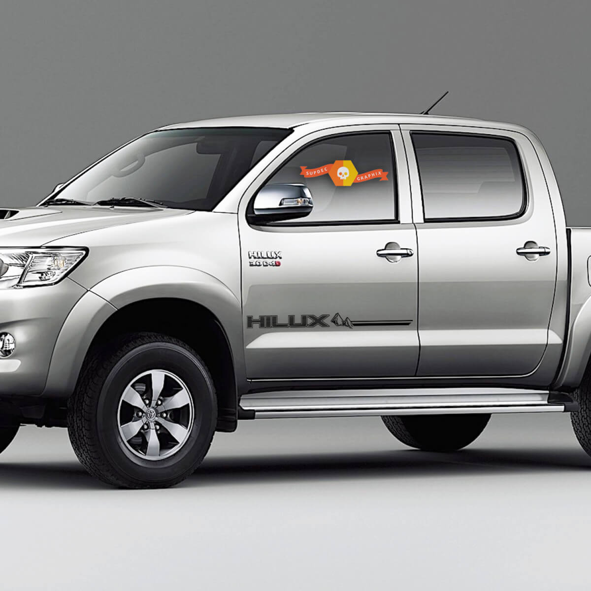 2PC hilux racing side stripe graphic Adesivo in vinile per decalcomanie TOYOTA HILUX