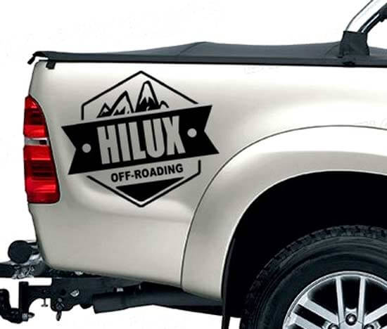 2 PC ADESIVO POSTERIORE hilux off road DECAL PER TOYOTA HILUX decalcomanie badge dettaglio adesivo