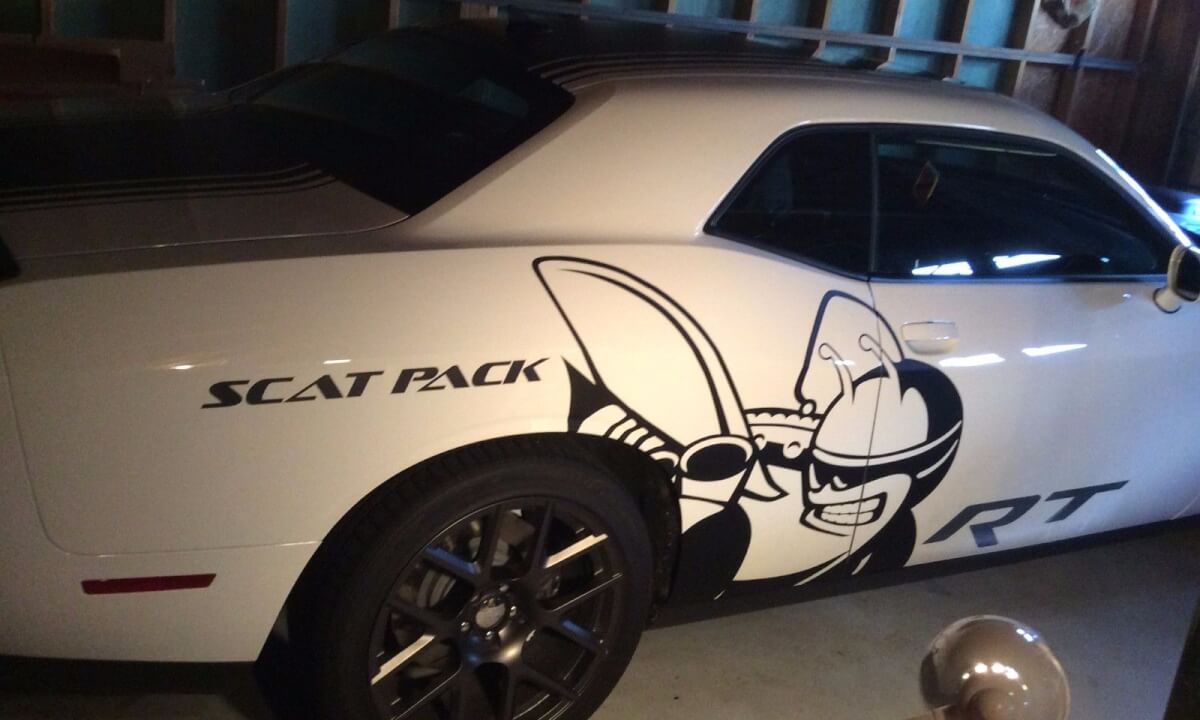 Set di Adesivi Vinyl Laterali Scat Pack Bee R/T 6.4L per Dodge Challenger