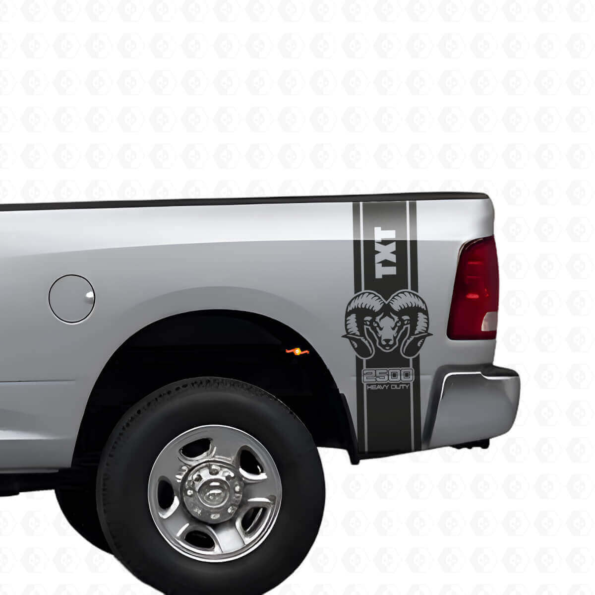 Kit di Adesivi in Vinile a Strisce Stile Hemi Laterali Posteriori e Cofano per Dodge Ram 1500 2500