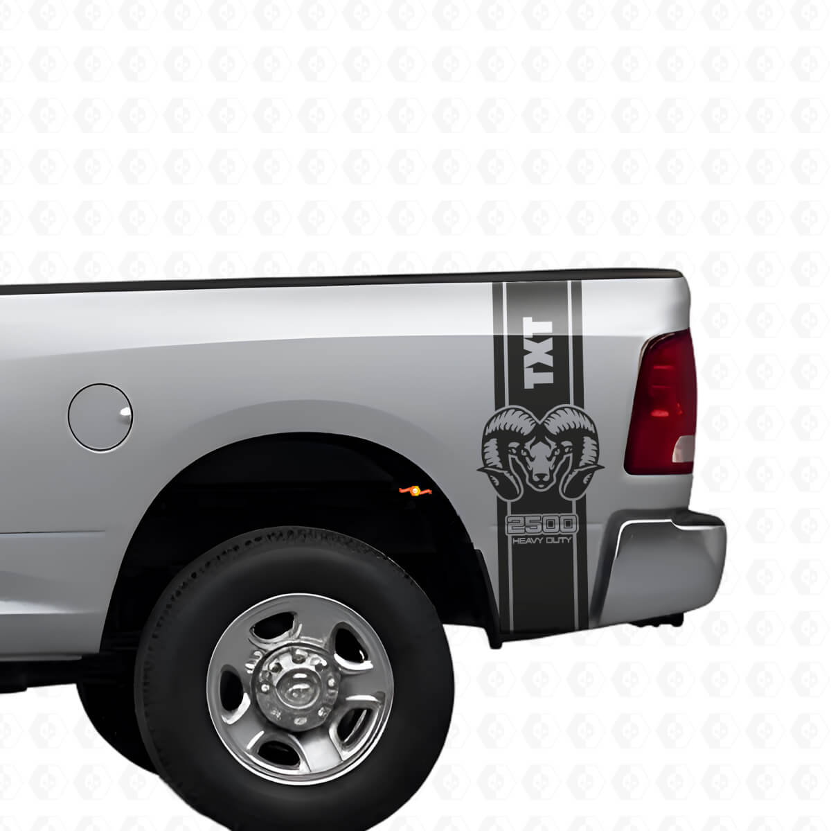 Kit Adesivi in Vinile Strisce Laterali Posteriori Personalizzate Hemi per Dodge Ram 1500 2500