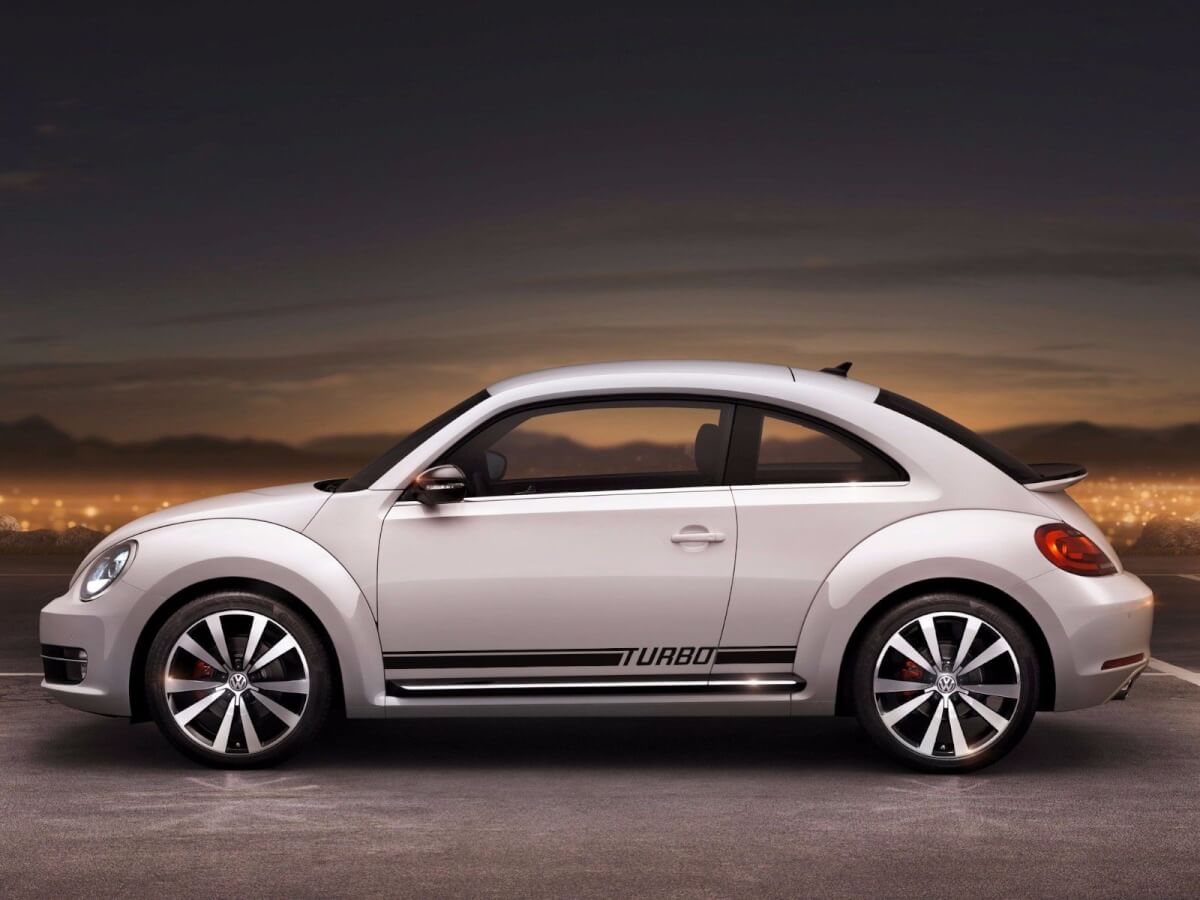 Kit adesivi in vinile con strisce laterali stile Turbo per Volkswagen Beetle 2012-2016