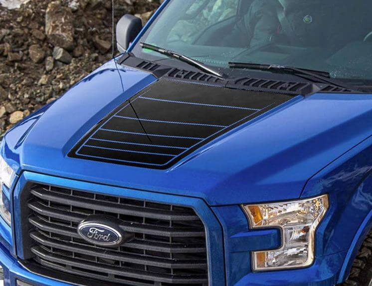 Adesivo in vinile stile Blackout per cofano Musclecar camion 2015-2016