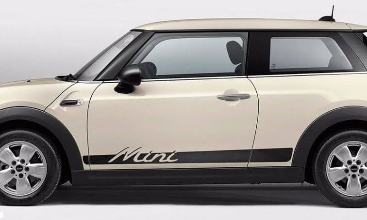 Mini Cooper S F56 2014-2016 - grafica strisce laterali Mini lettering stile porsche