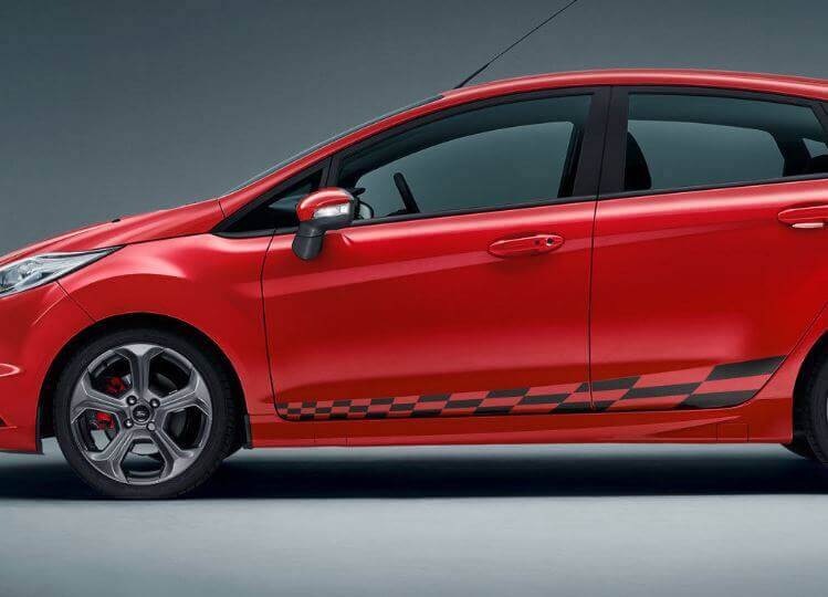 Adesivo in vinile a bandiera a scacchi da porta per Musclecar Fiesta Mk7 5