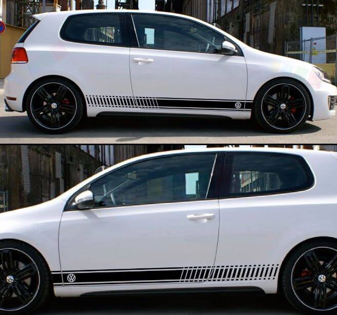 Adesivi Decal per Volkswagen VW Golf Stripes Graphics Door Trim Kit mk1-mk7 gti