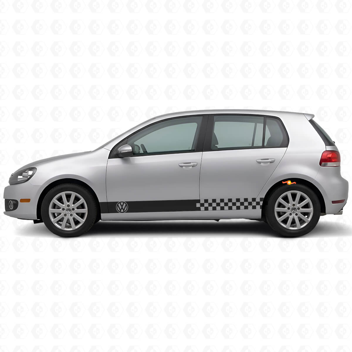 Kit Adesivi Laterali a Scacchiera in Vinile per Volkswagen Golf Mk4-Mk7 GTI R32
