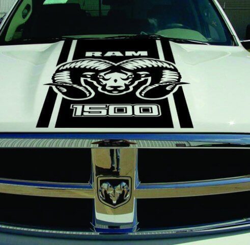 Adesivo a Strisce in Vinile Stile Hemi per Cappottina Dodge Ram 1500 2500HD 3500HD