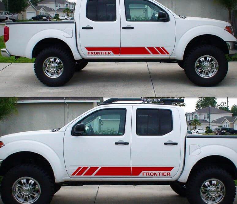 Decal Sticker Graphic Side Stripe Kit per Nissan Frontier Navara D40 D22 Offroad
