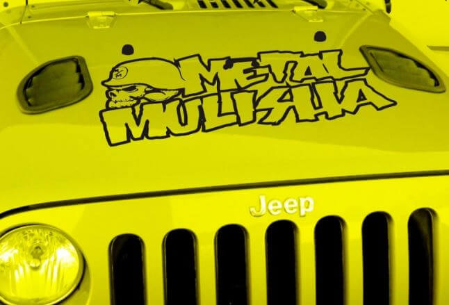 Adesivo in Vinile Metal Mulisha per Cofano Jeep Wrangler TJ LJ JK JKU