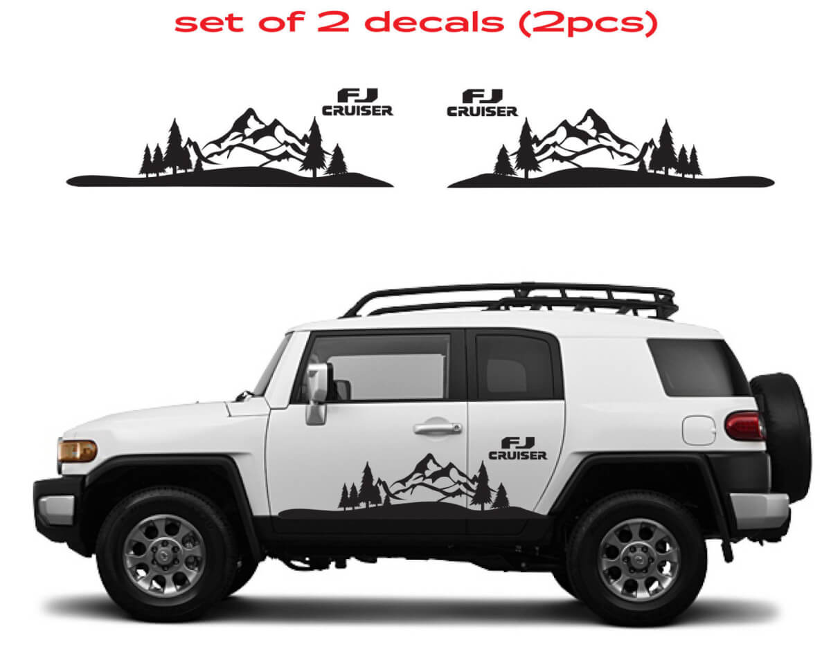 Set di Adesivi in Vinile Laterali per le Porte per Toyota FJ Cruiser