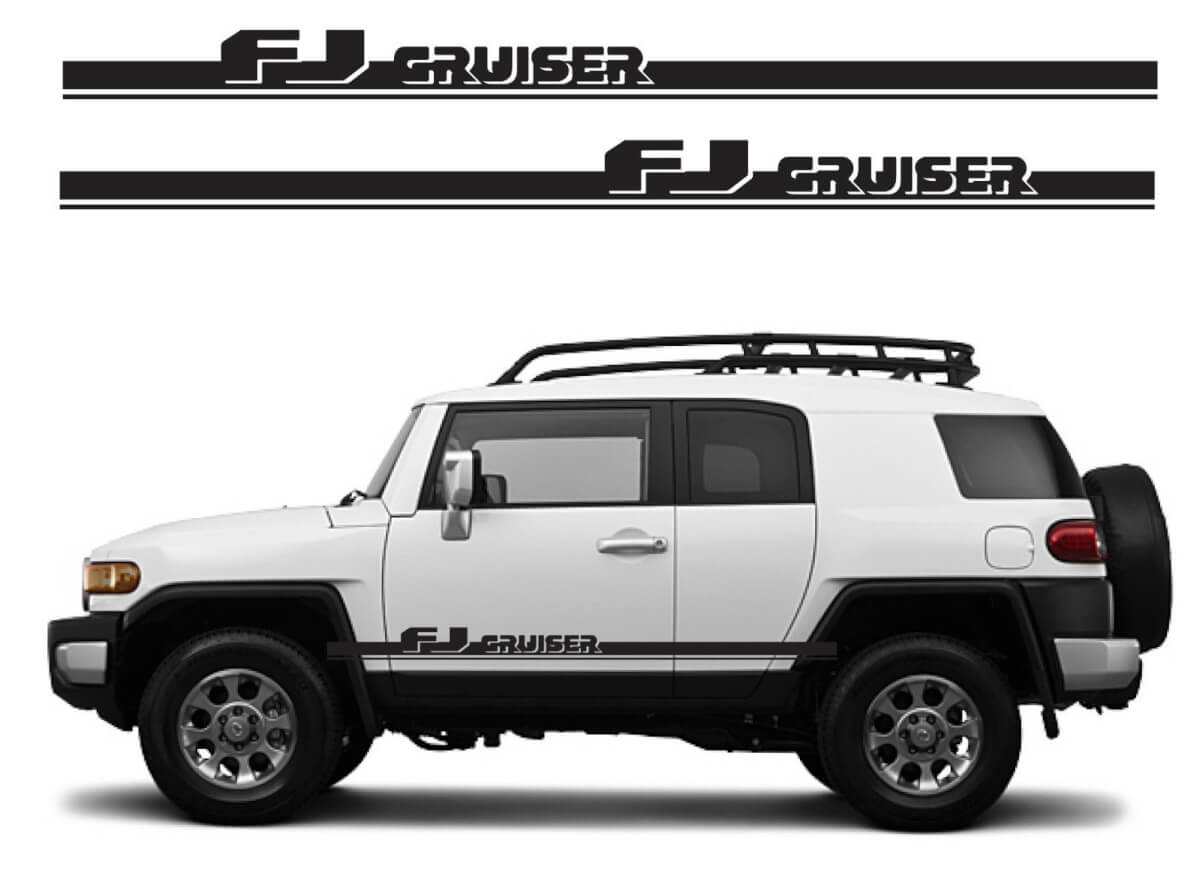 Kit Adesivi Fasce Laterali con Logo per Toyota FJ Cruiser