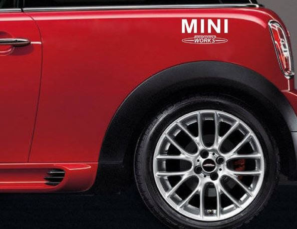 Coppia di Adesivi in Vinile per Parafanghi Stile MINI JCW per Mini Cooper