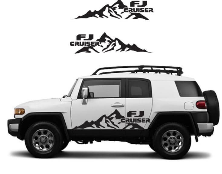 Set di Adesivi in Vinile con Grande Montagna per Toyota FJ Cruiser