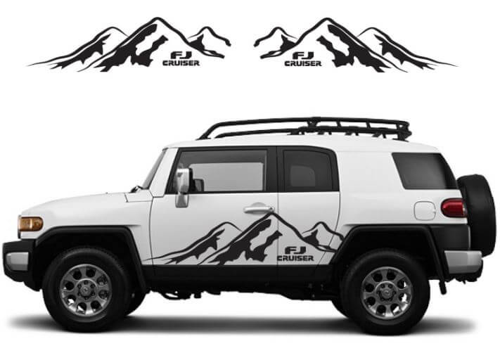 Set di Adesivi Vinilici con Catena Montuosa per Toyota FJ Cruiser