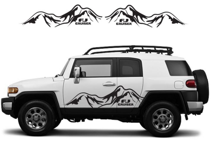 Adesivi Auto 4x4 Off Road Con Grafica Montagna (150 Cm) – PVC Nero
